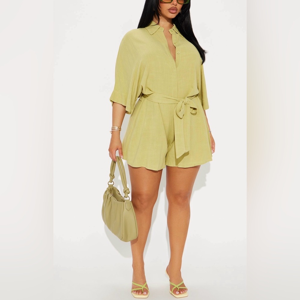 Fashion Nova Lime Green Romper